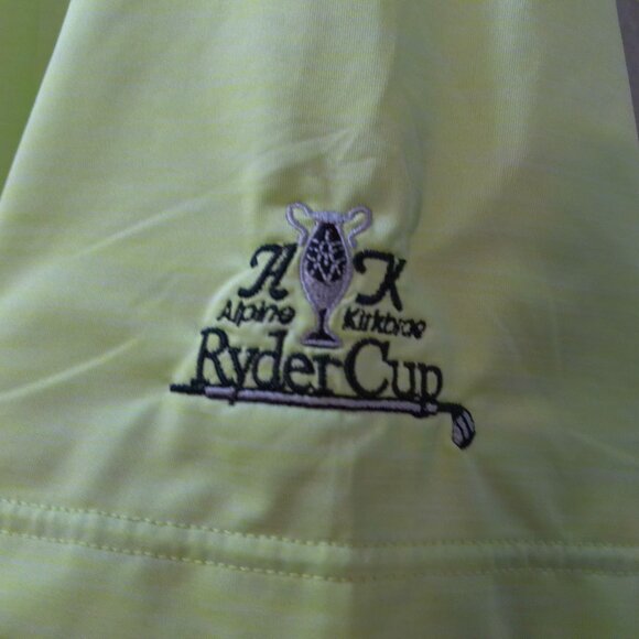 FootJoy Ryder Cup Alpine Kirkbrae Men’s Golf Polo Shirt Neon Green Size 2XL - Picture 3 of 5